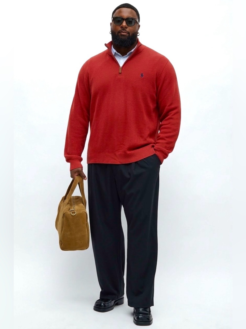 Ralph Lauren Men’s Red Half-Zip Sweater with Polo Pony